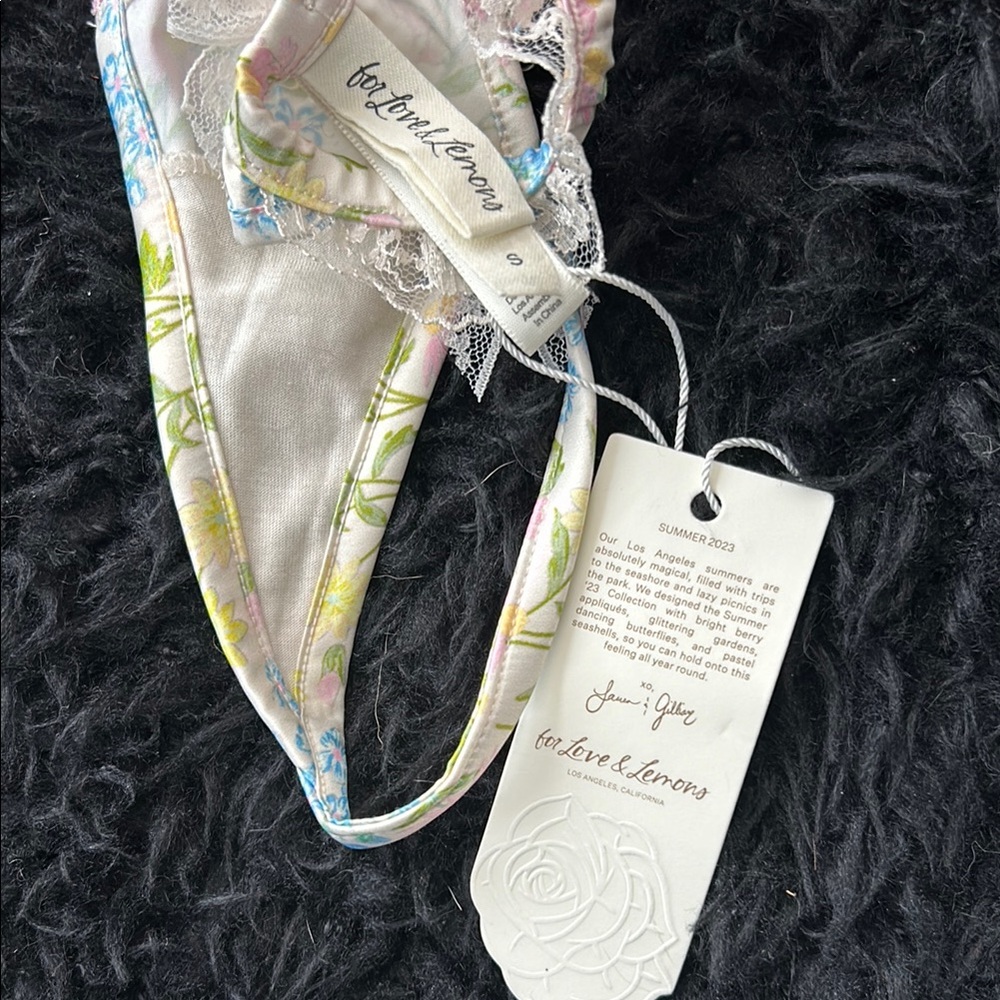For Love and Lemons Garden Glitter Thong panty - Picture 3 of 4
